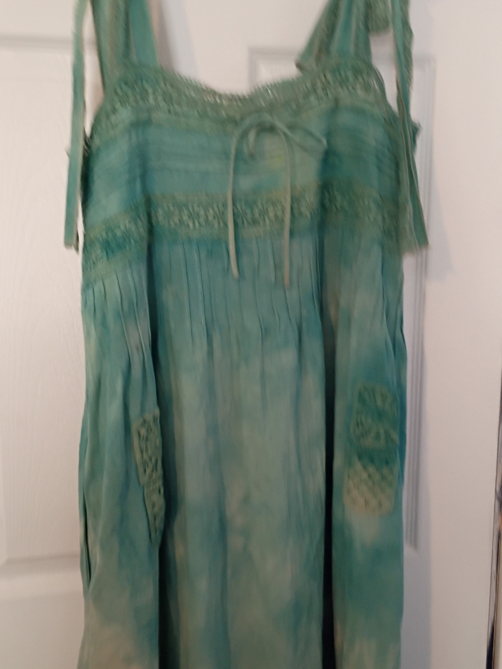 NWT A Rare Bird Miss Madam Seafoam Maxi Eyelet Dress S M - Picture 2 of 12